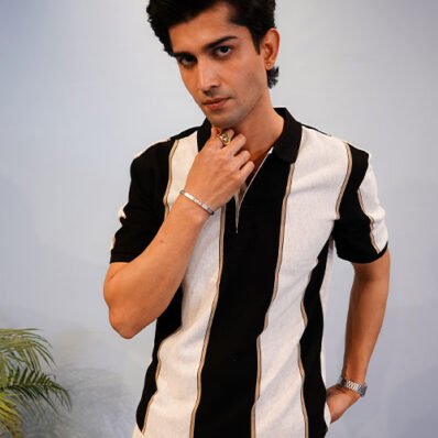 Textured Polo Shirt Black